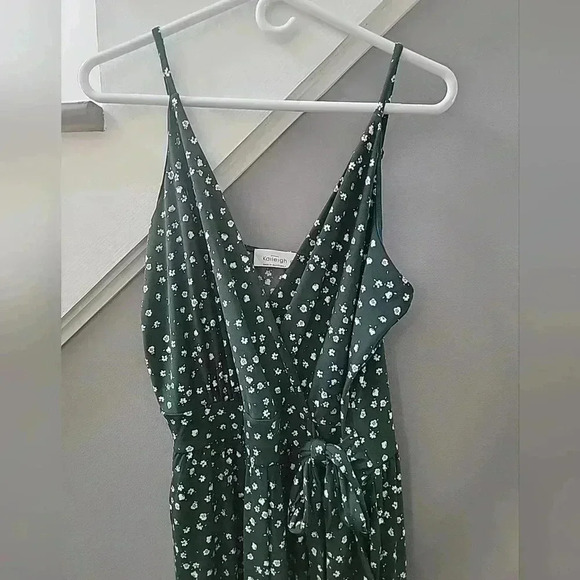 Kaileigh Rochelle Green Floral  Knit Jumpsuit NWOT XLP  Petite Fall Colors - Picture 4 of 8